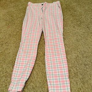 pink plaid pants